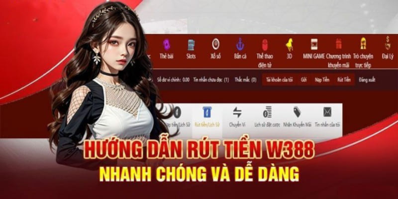 Hướng dẫn rút tiền W388 nhanh gọn lẹ cho các tân thủ